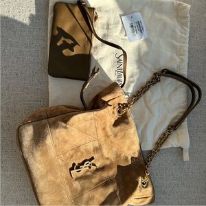 Saint Laurent Brown Suede Jamie Shopper Tote